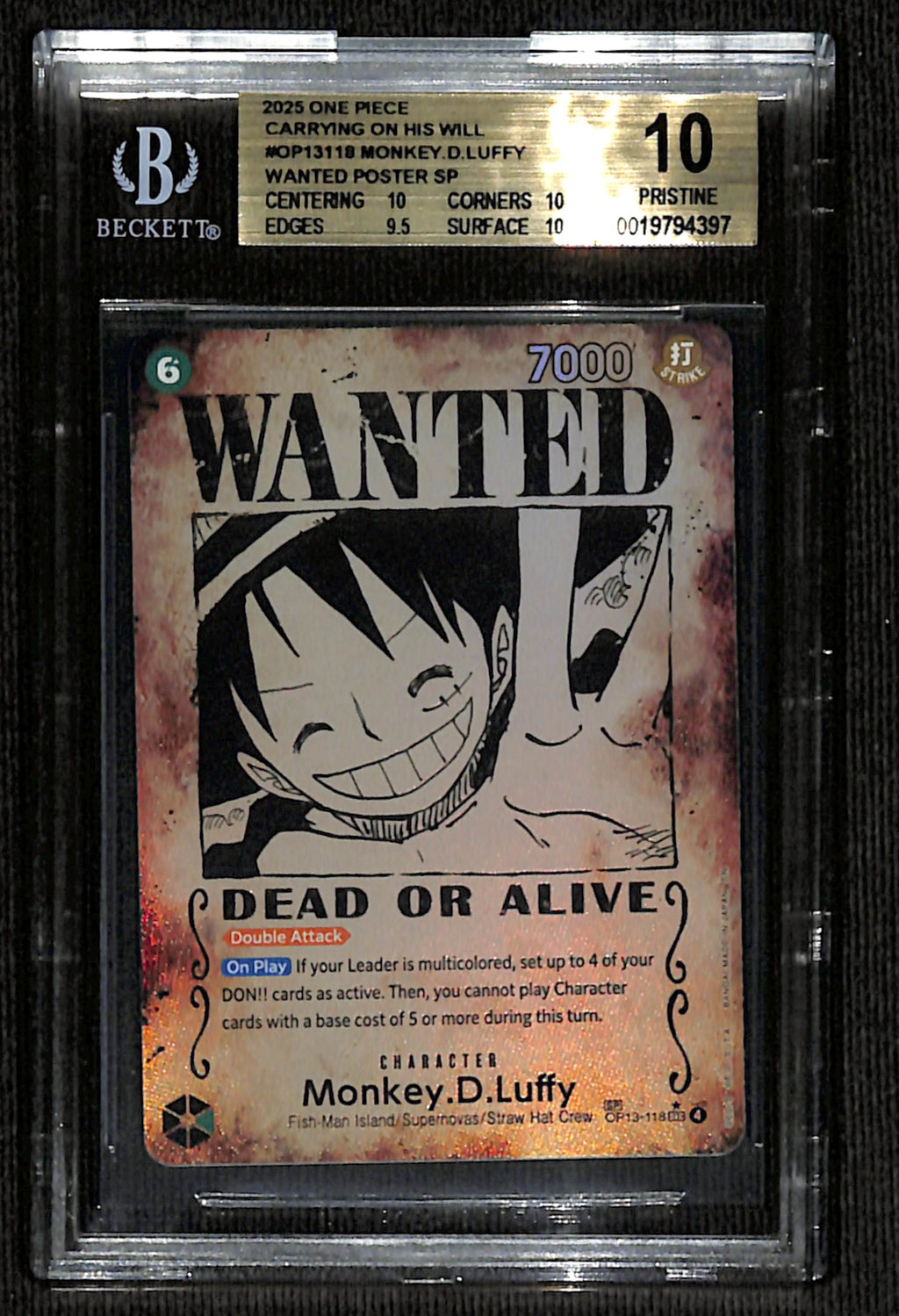 BGS 10 Monkey.D.Luffy (Wanted) [Carrying On His Will]