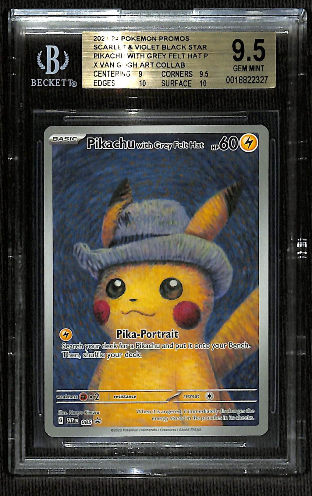 Pikachu with Grey Felt Hat BGS 9.5