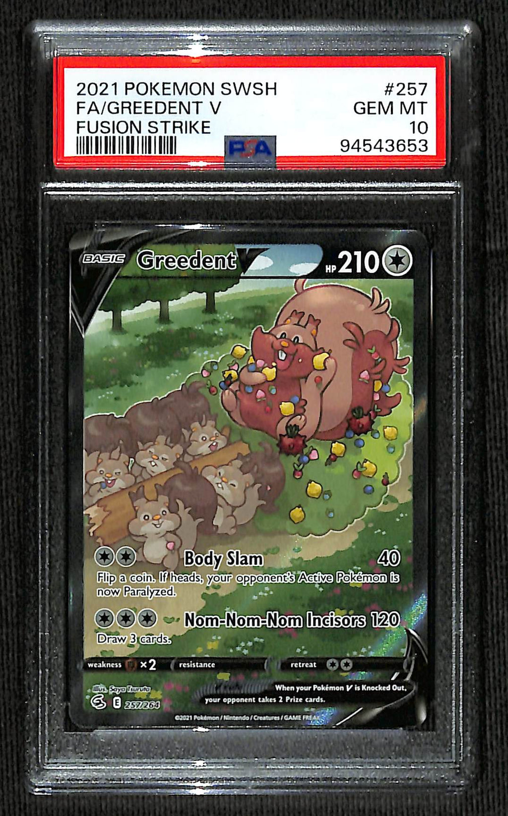 PSA 10 Greedent V #257 (Alternate Art) [Fusion Strike]