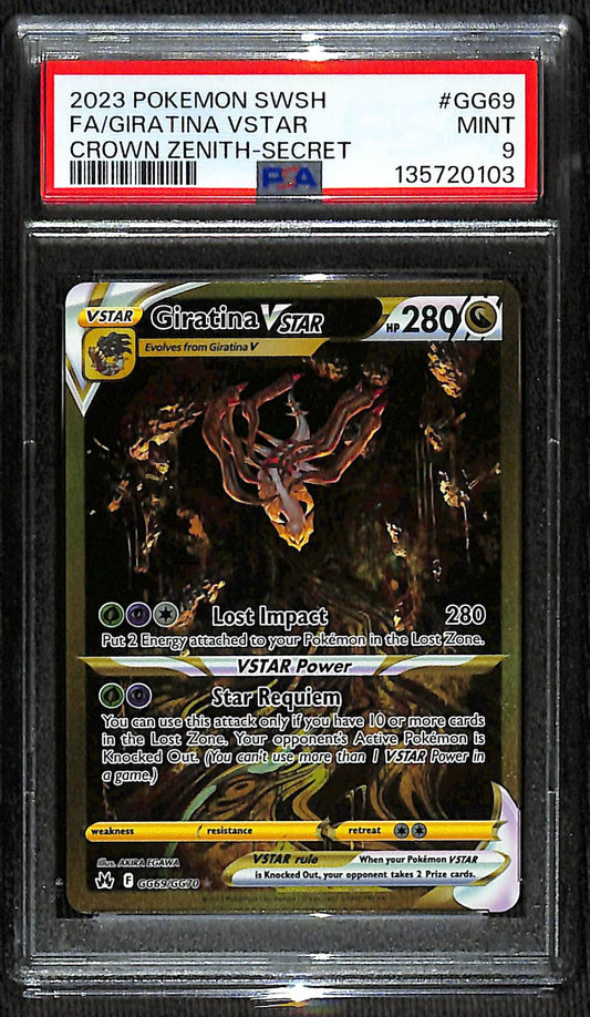 PSA 9 Giratina Vstar #GG69 [Crown Zenith Galarian Gallery]