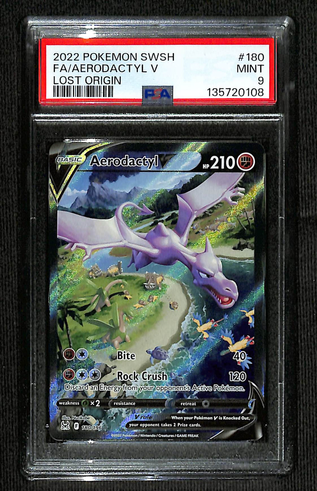 PSA 9 Aerodactyl V (Alternate Art) [Lost Origin]