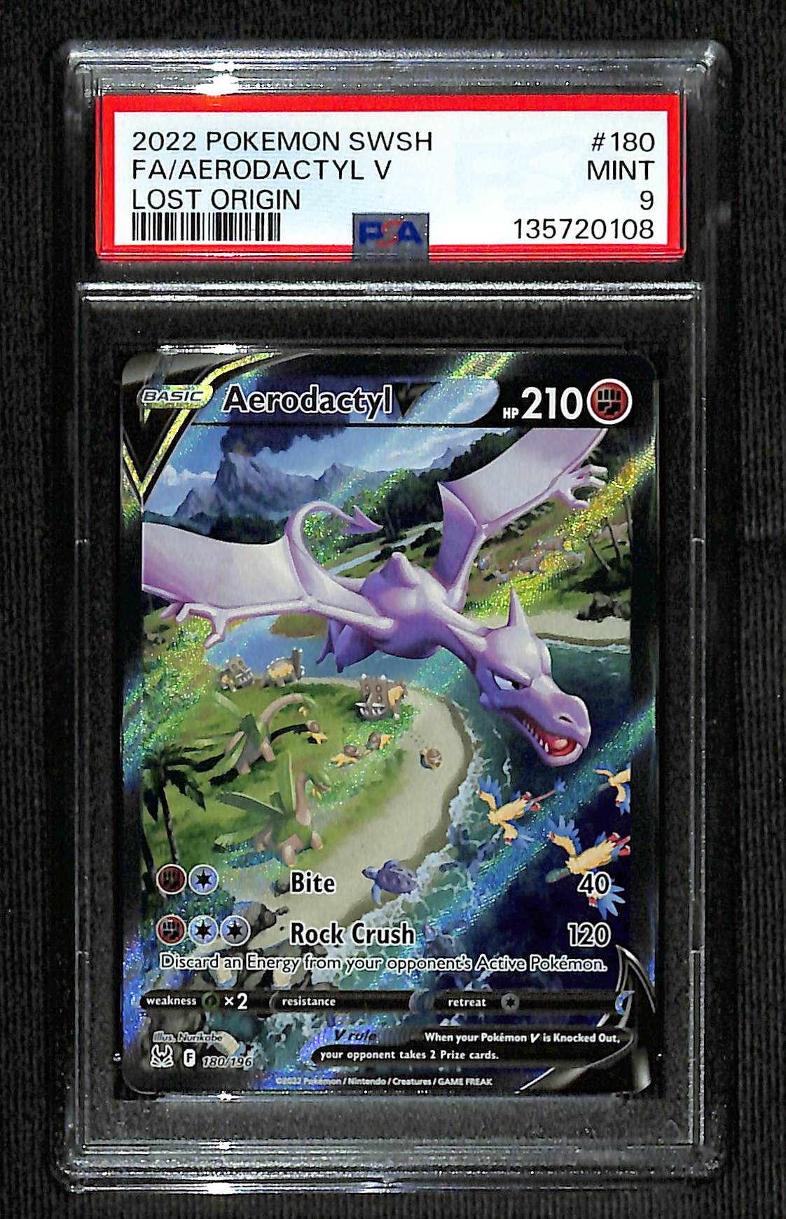 PSA 9 Aerodactyl V (Alternate Art) [Lost Origin]