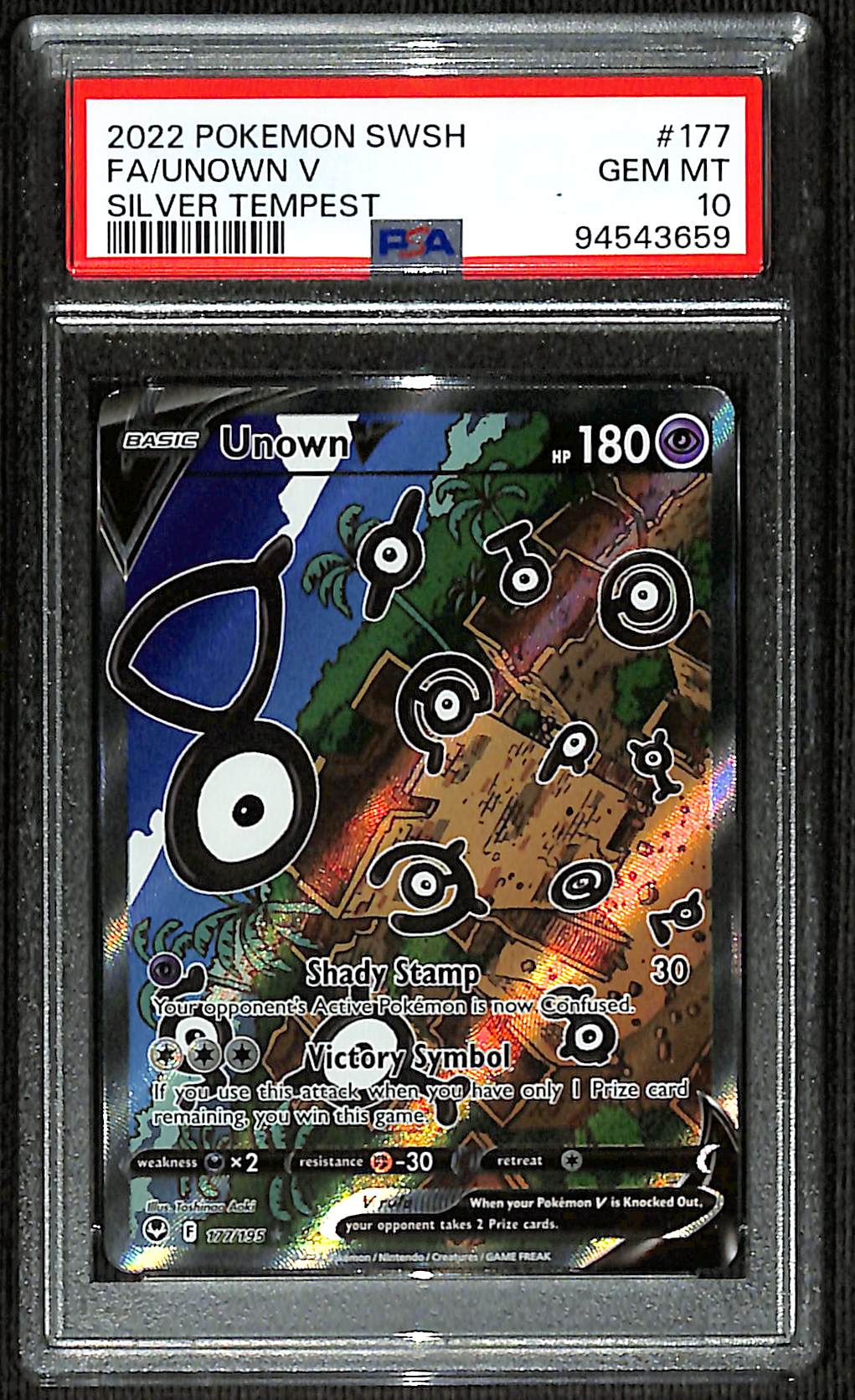 PSA 10 Unown V (Alternate Art) [Silver Tempest]