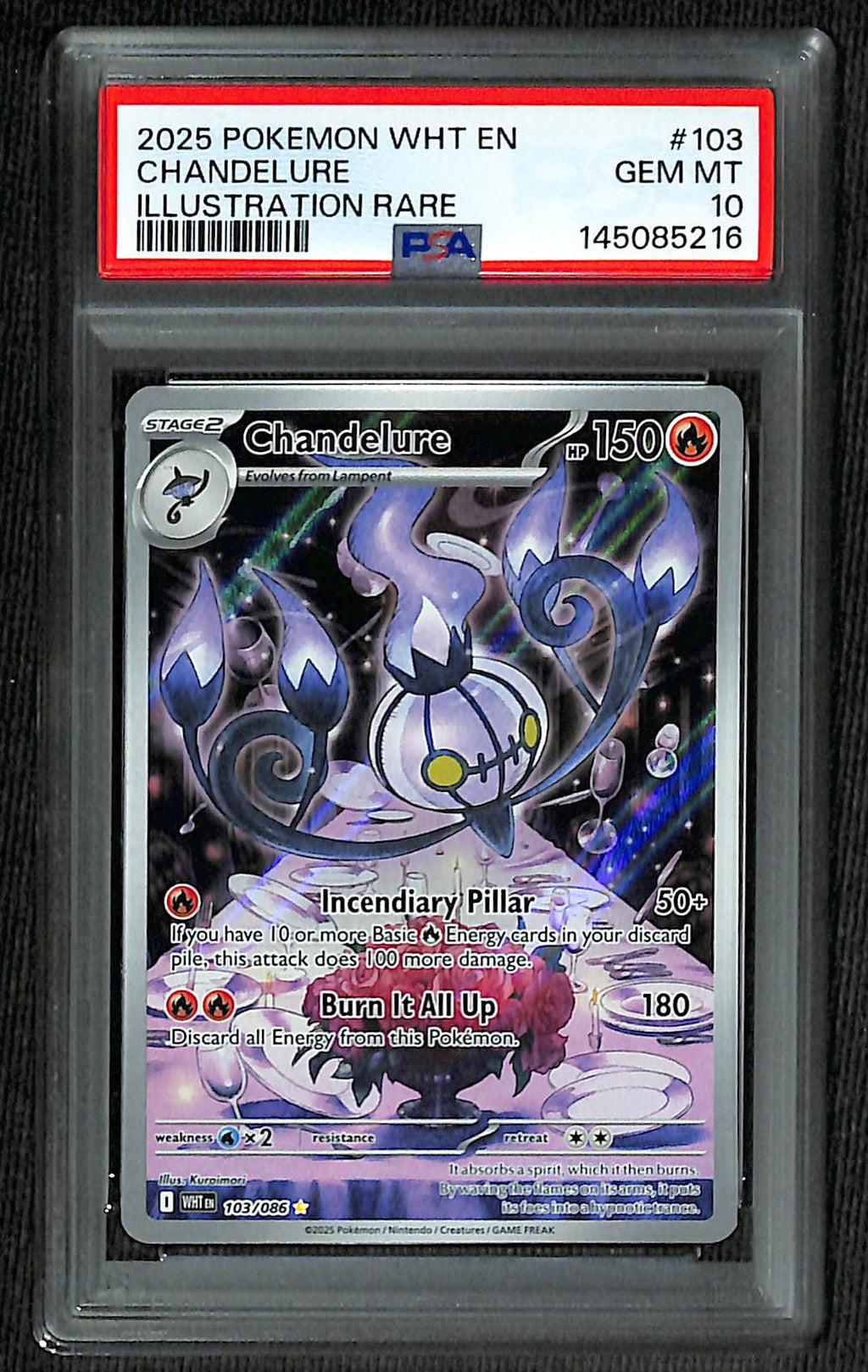 PSA 10 Chandelure #103 White Flare