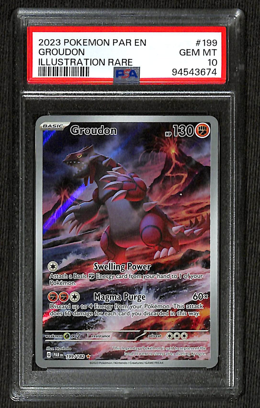 PSA 10 Groudon #199 [Paradox Rift]