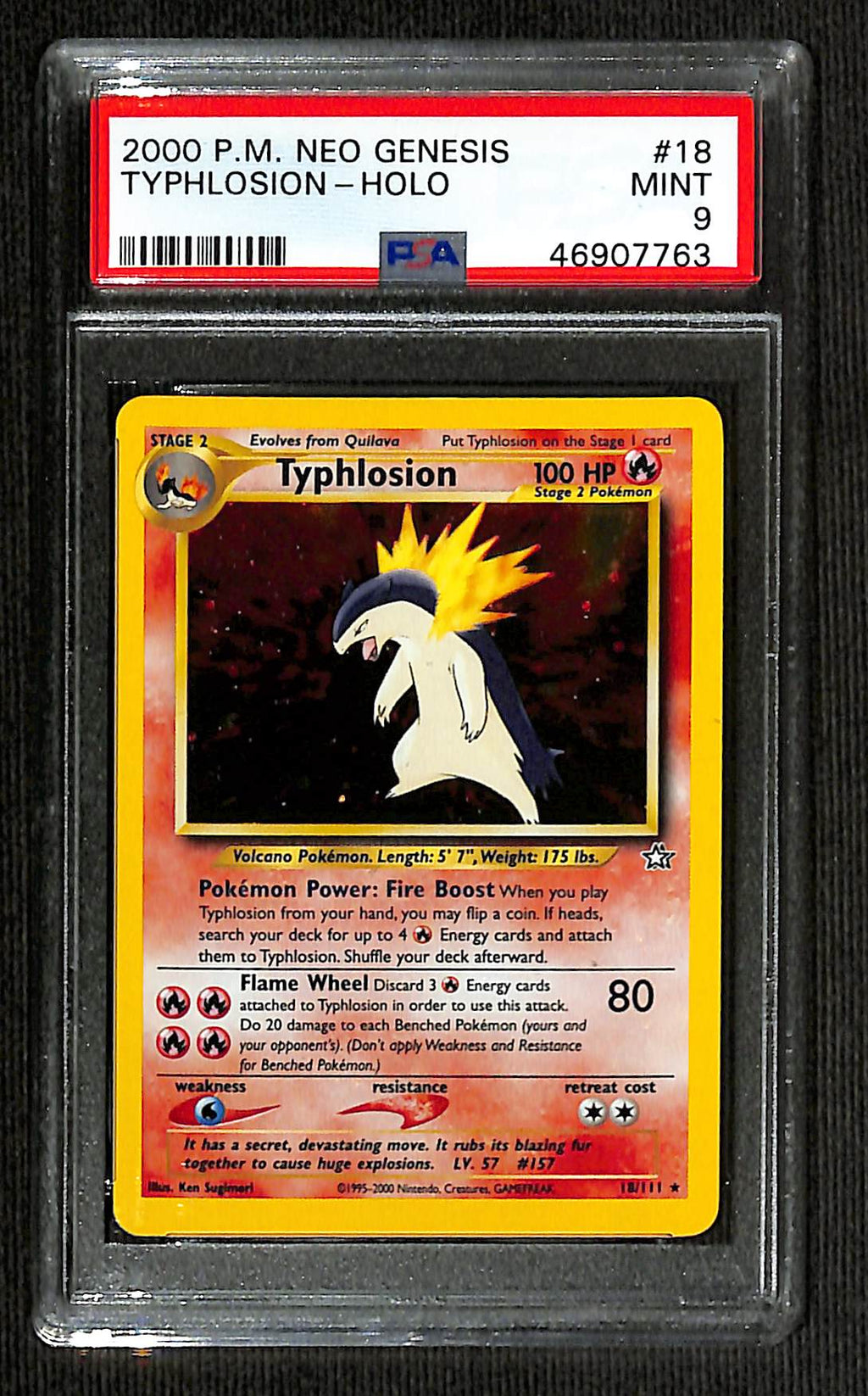 PSA 9 Typhlosion (Holo) #18 [Neo Genesis]