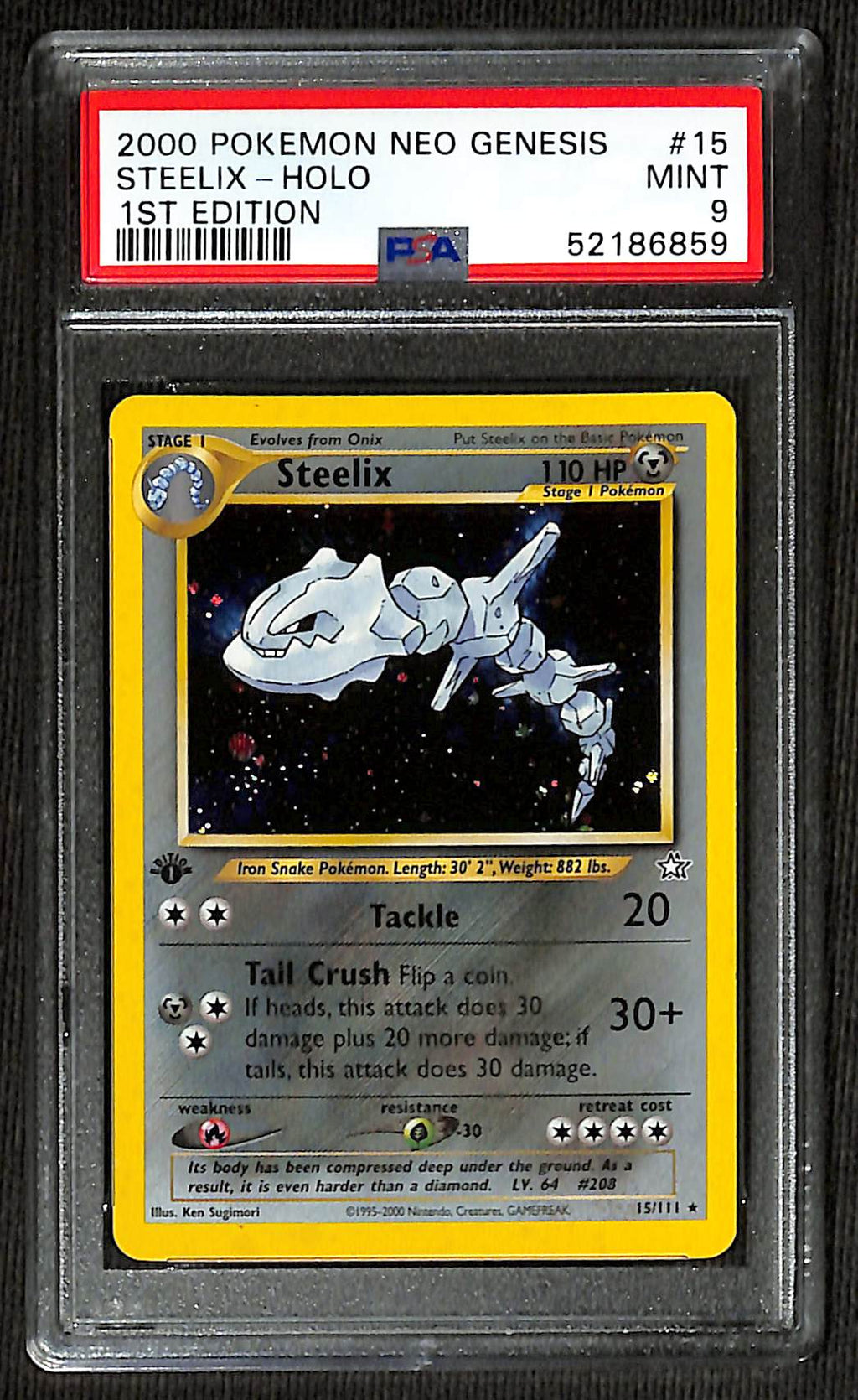 PSA 9 Steelix #15 (Holo) [Neo Genesis] 1st edition