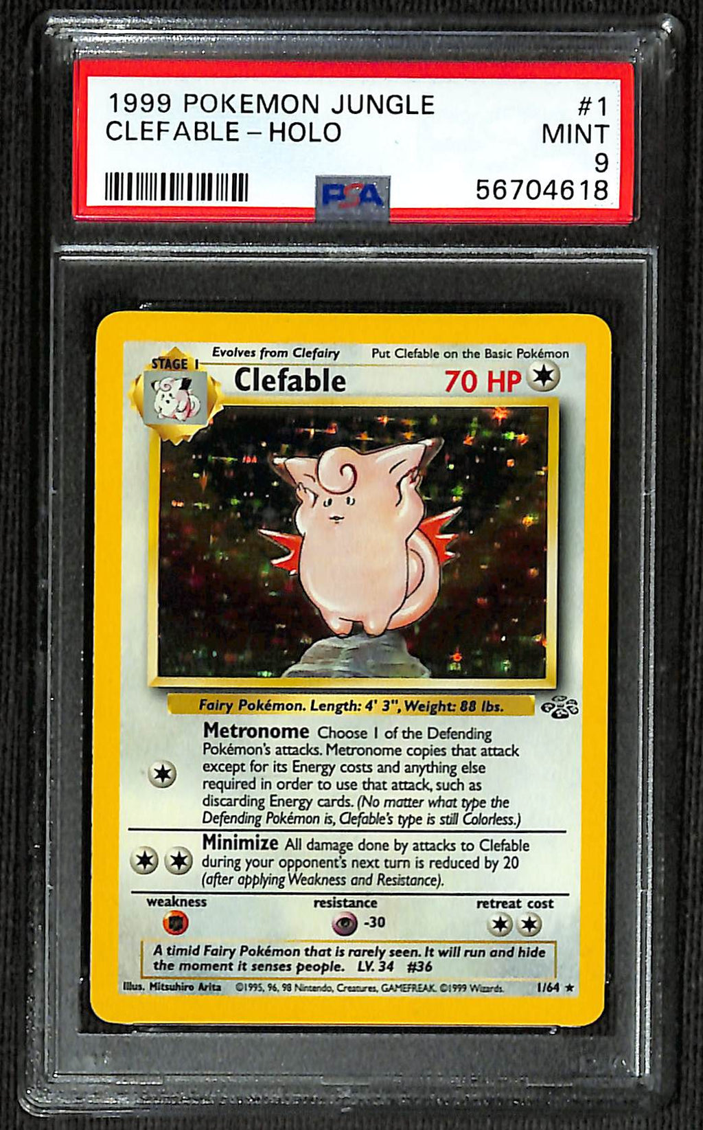 PSA 9 Clefable #1 (Holo) [Jungle]