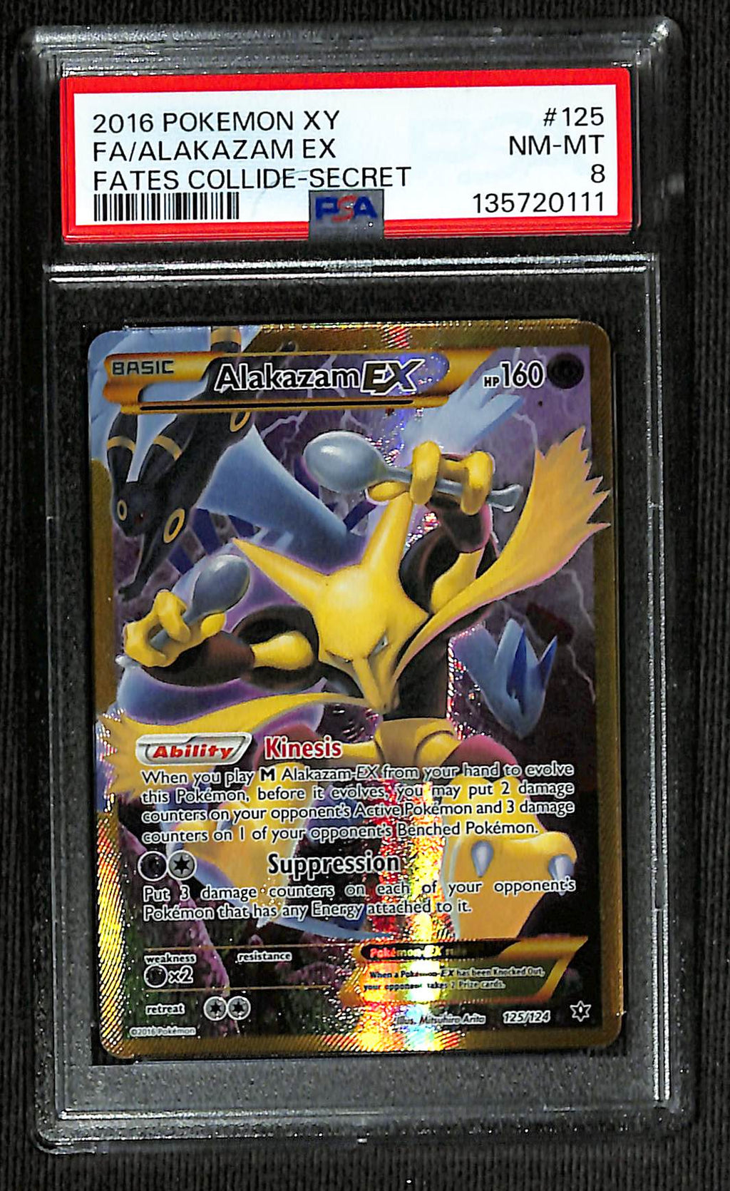 PSA 8 Alakazam EX #125 (Secret) [Fates Collide]