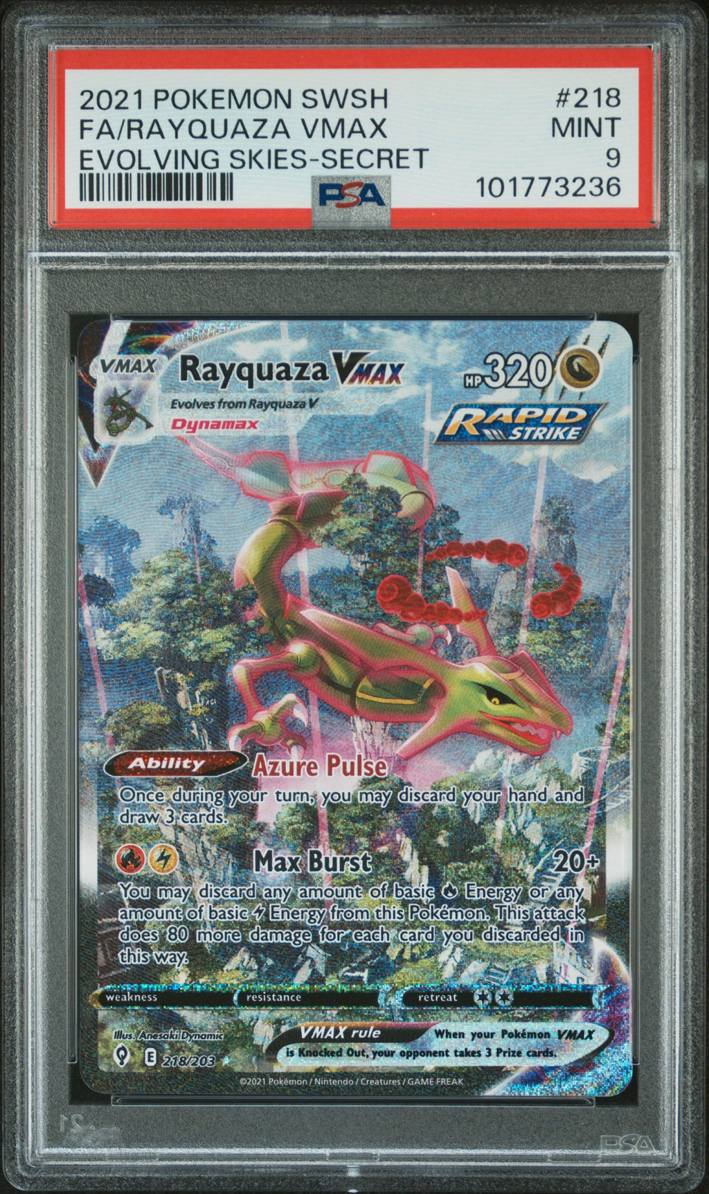 PSA 9 Rayquaza VMAX [Evolving Skies]