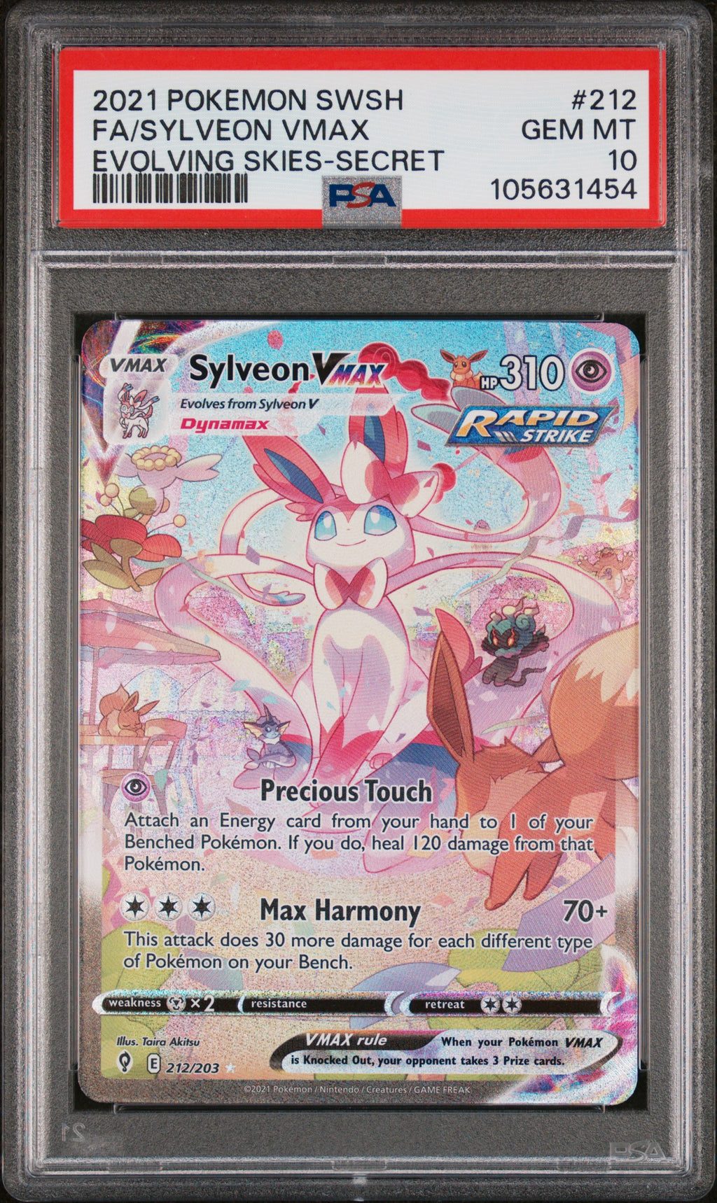 PSA 10 Sylveon Vmax #212 [Evolving Skies]