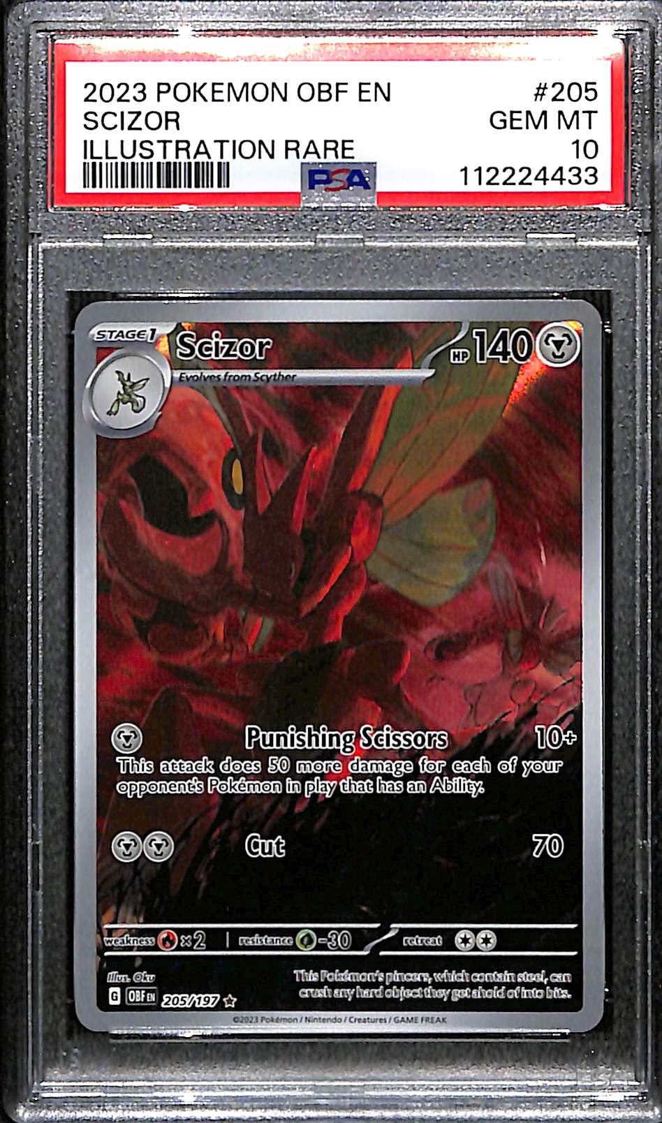 PSA 10 Scizor #205 [Obsidian Flames]