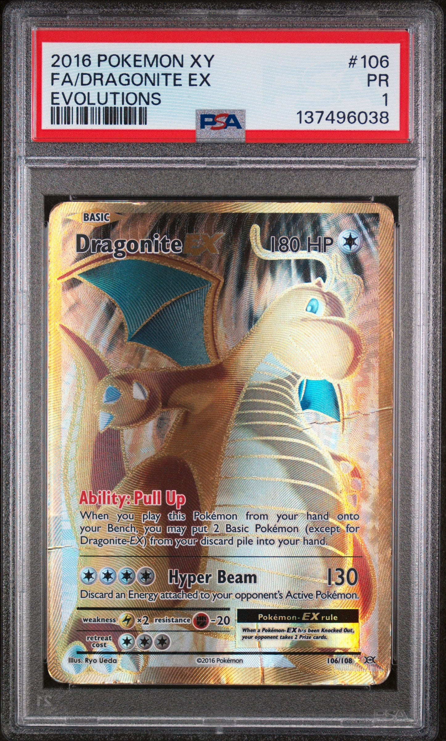 PSA 1 Dragonite (Full Art) [XY Evolutions]