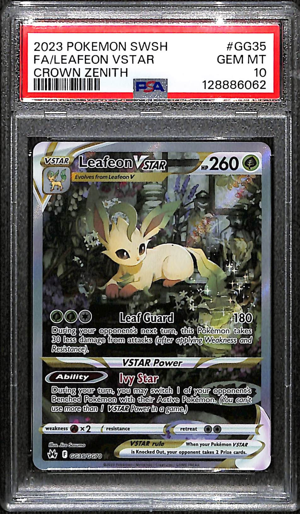 PSA 10 Leafeon Vstar #GG35 [Crown Zenith Galarian Gallery]