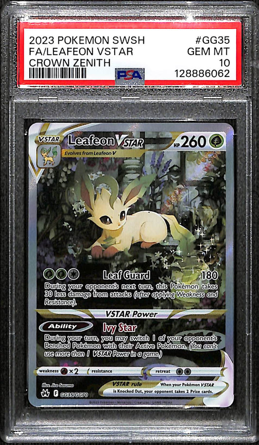 PSA 10 Leafeon Vstar #GG35 [Crown Zenith Galarian Gallery]