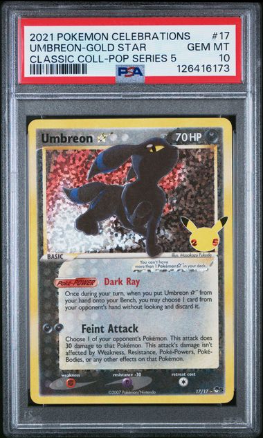 PSA 10 Umbreon Gold star Classic Collection pop5 #17