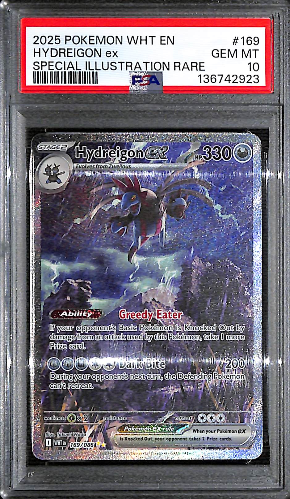 PSA 10 Hydreigon ex #169 (Special Illustration Rare) [White Flare]