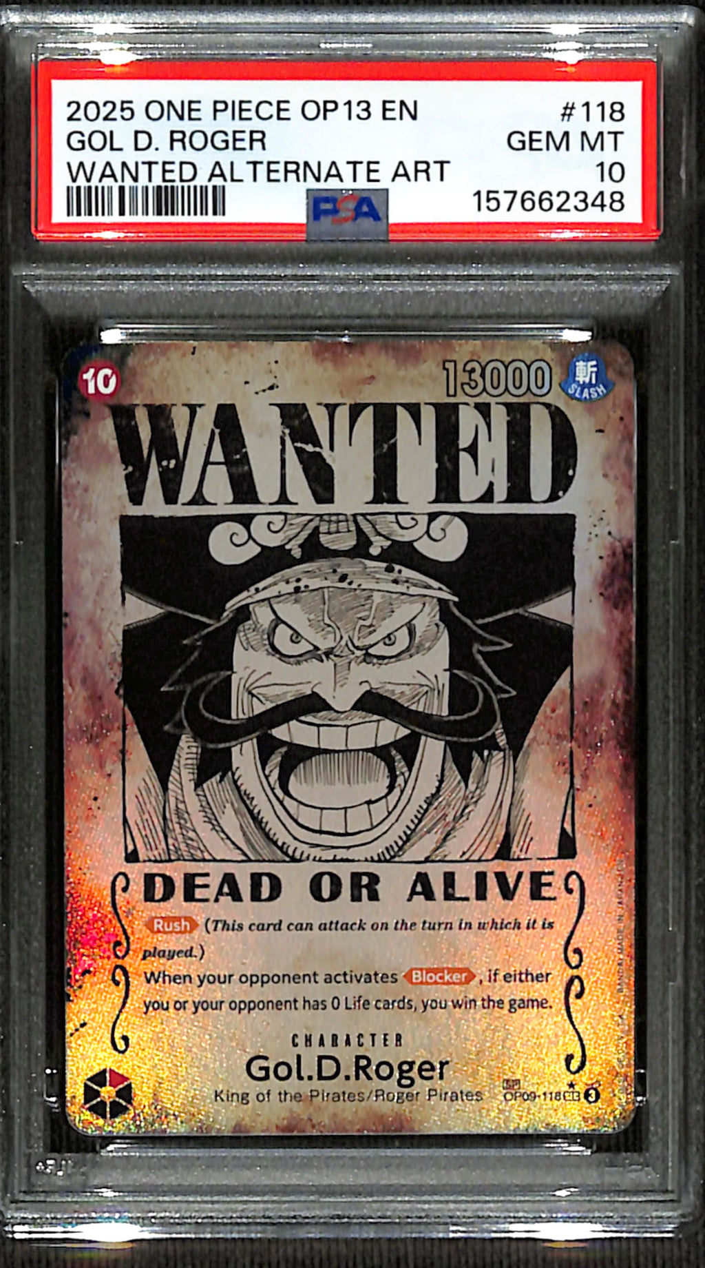 PSA 10 Gol.D.Roger (Wanted) [Carrying On His Will]