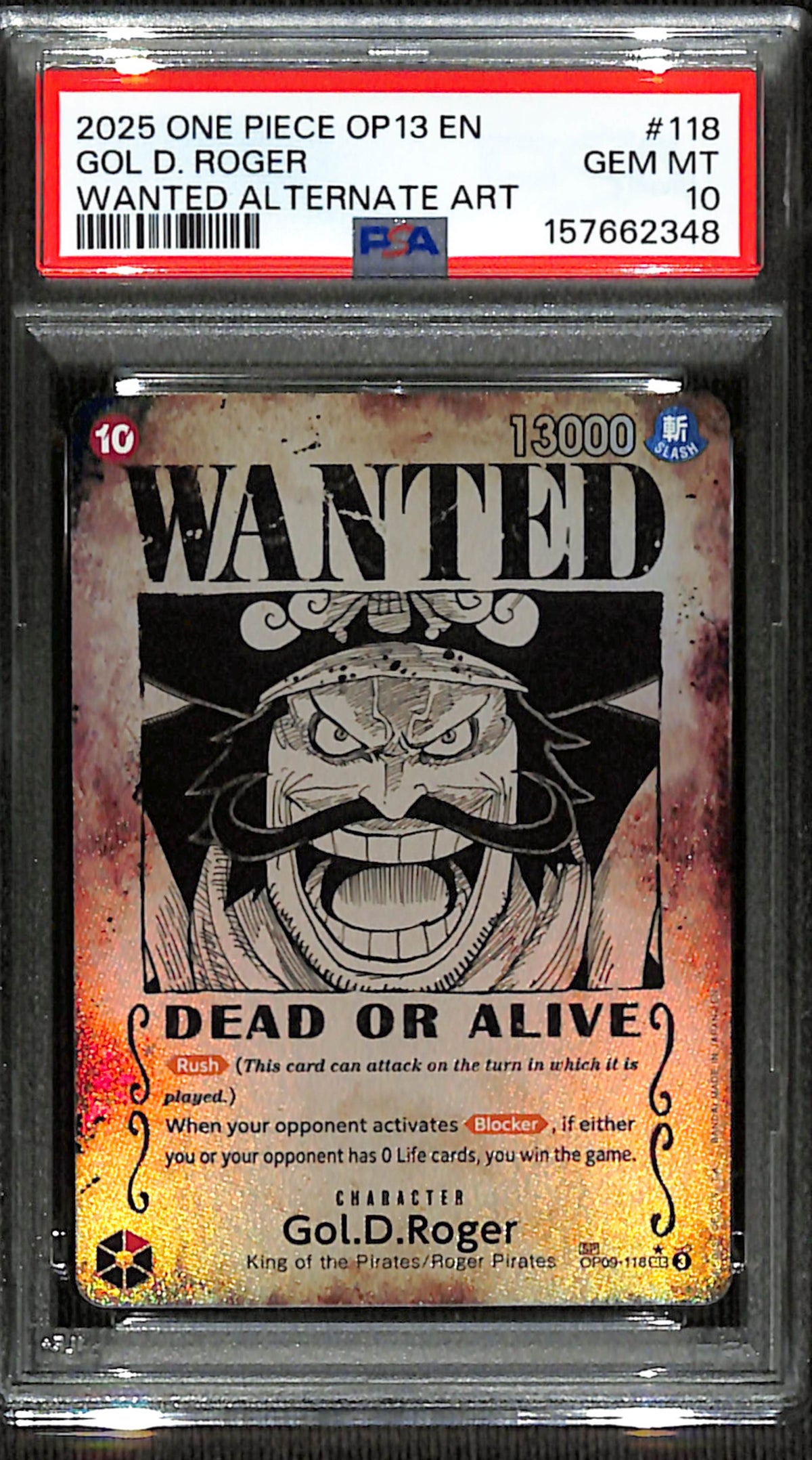 PSA 10 Gol.D.Roger (Wanted) [Carrying On His Will]