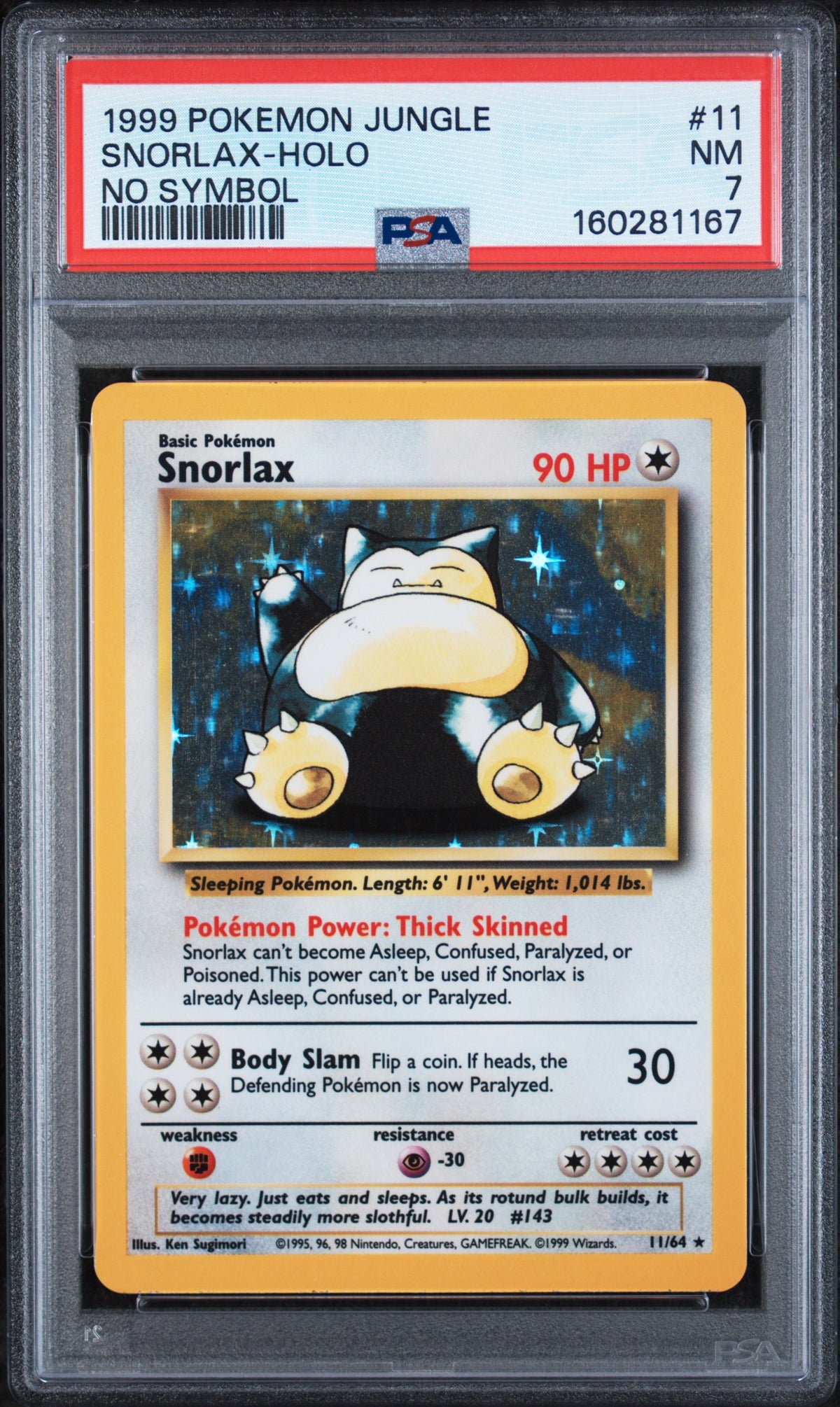 PSA 7 Snorlax (No Symbol) [Jungle]