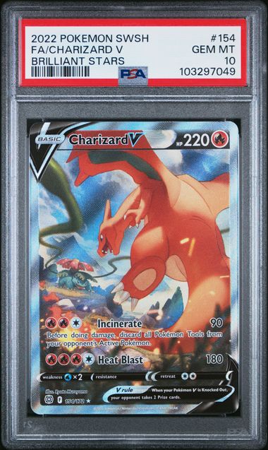 PSA 10 Charizard V Brilliant Stars #154