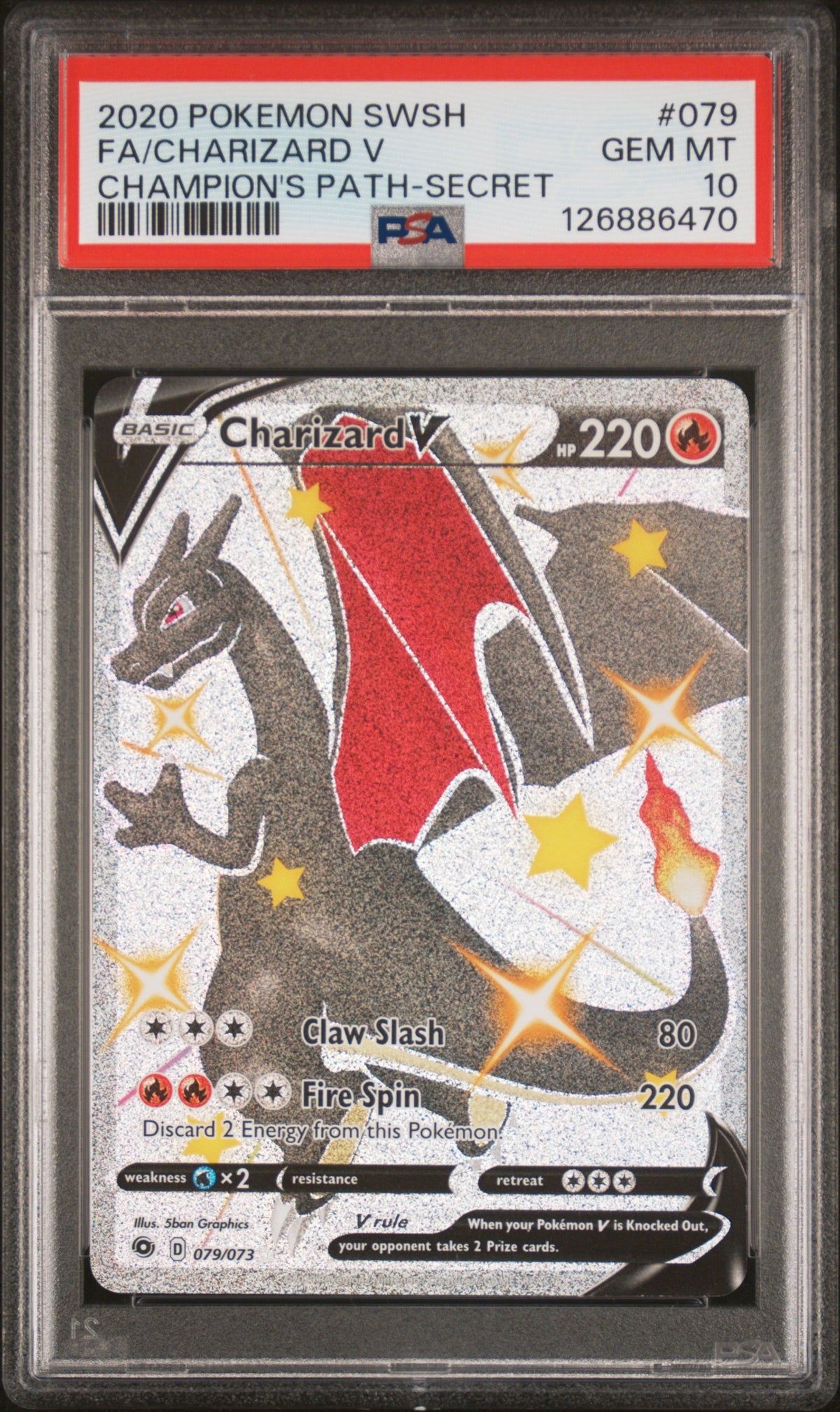 PSA 10 Charizard V (Secret) [Champion's Path]