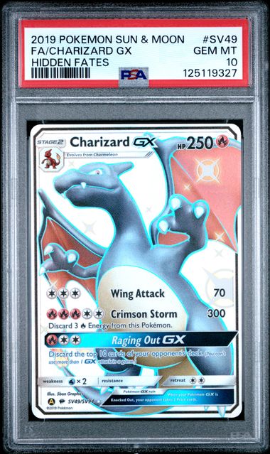 PSA 10 Charizard GX Hidden Fates #SV49