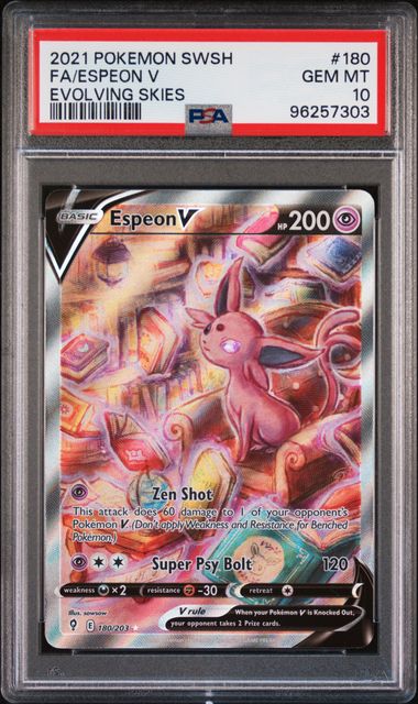 PSA 10 Espeon V Evolving Skies #180