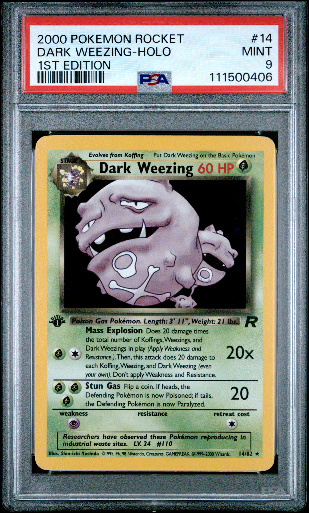 PSA 9 Dark Weezing (Holo) [1st Edition Rocket]