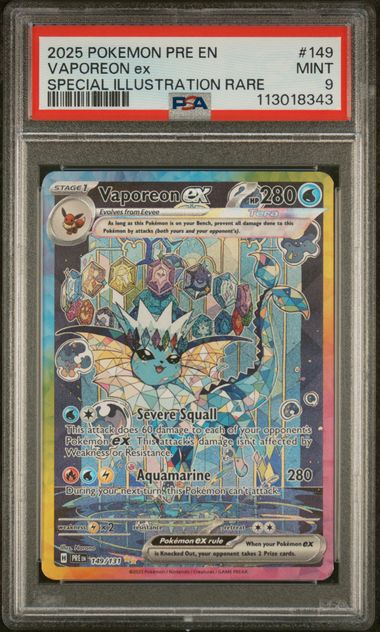 PSA 9 Vaporeon ex Prismatic Evolutions #149