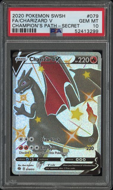 PSA 10 Charizard V #079 (Secret) [Champion's Path]