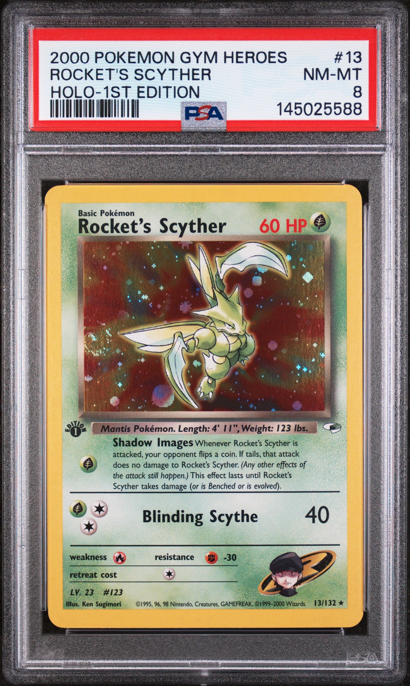 PSA 8 Rocket's Scyther (Holo) (1st Edition) [Gym Heroes]