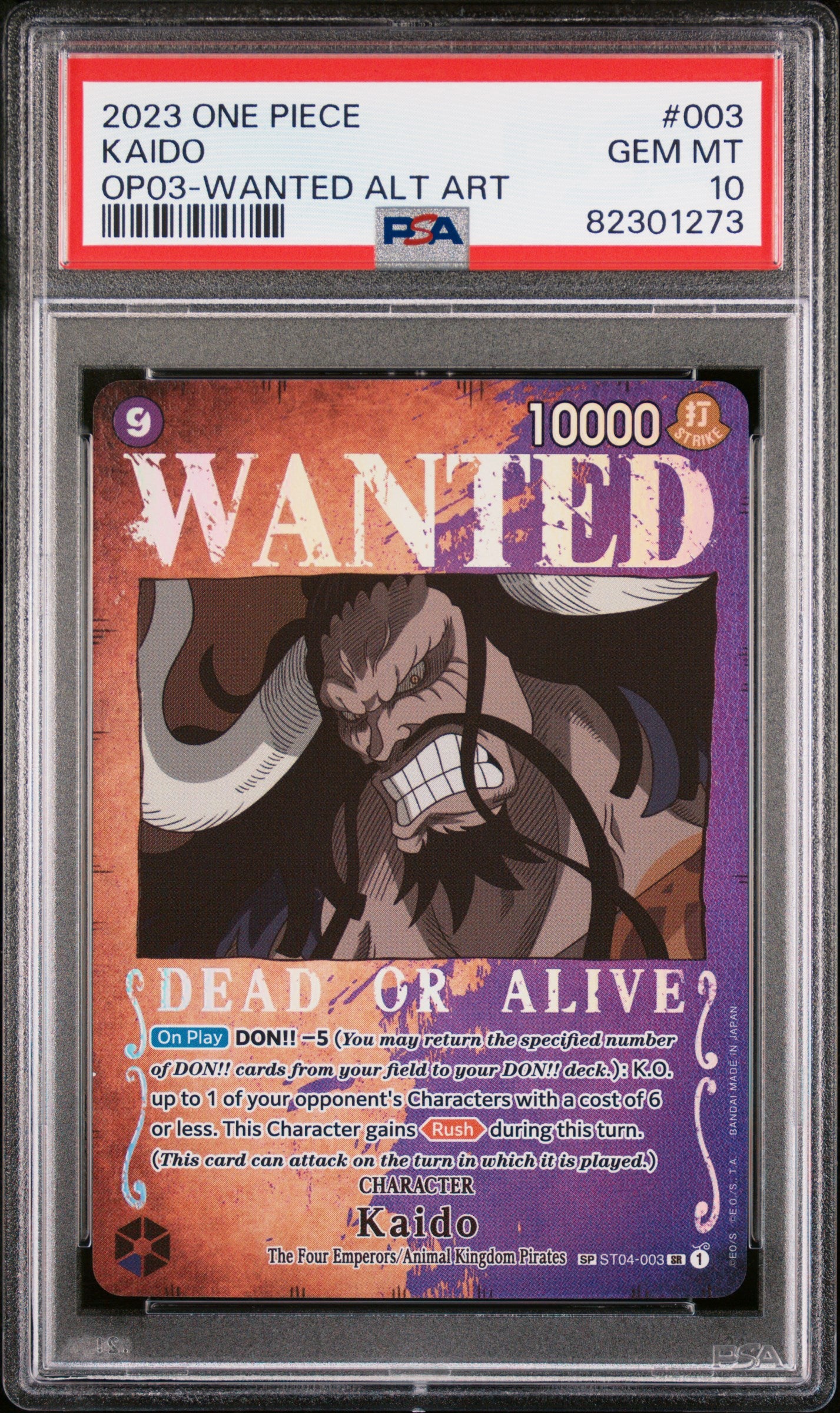 PSA 10 Kaido (Wanted Poster) [Pillars of Strength]