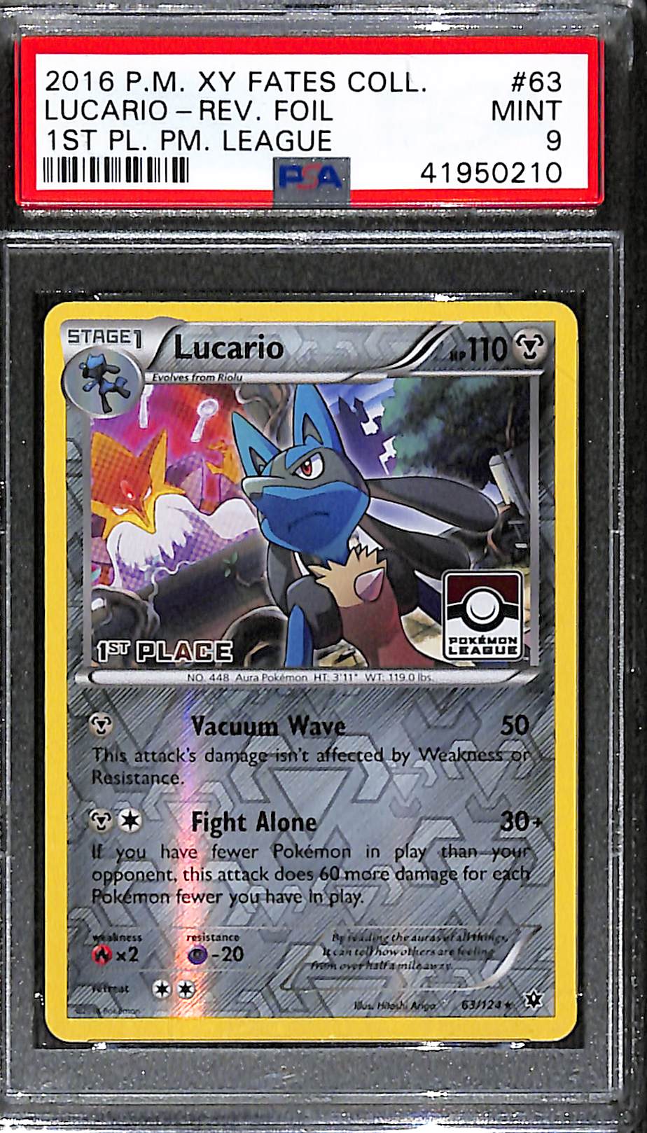 PSA 9 Lucario (1st Place) [League Promo]