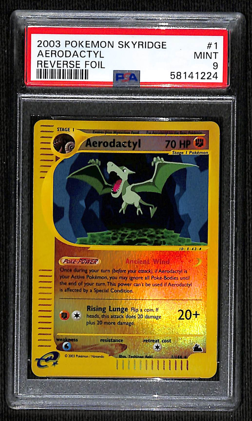 PSA 9 Aerodactyl (Reverse Holo) [Skyridge]