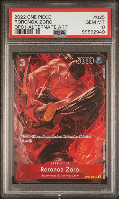 PSA 10 Roronoa Zoro alt art OP01 #025