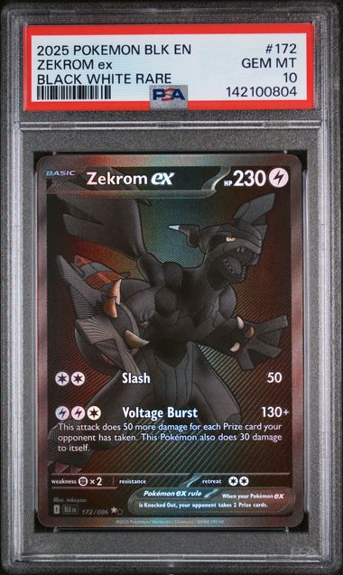 PSA 10 Zekrom ex Black Bolt #172