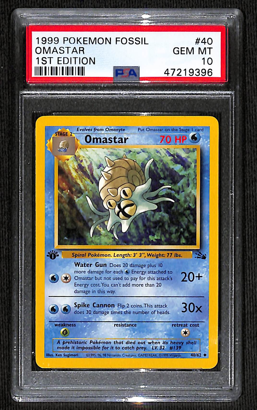 PSA 10 Omastar (1st Edition) [Fossil]