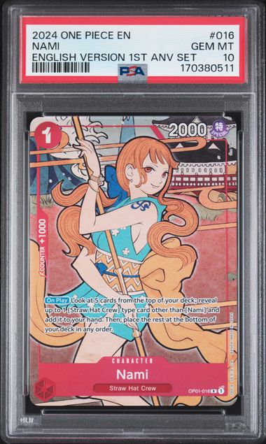 PSA 10 Nami English Version 1st Anniversary Set #016