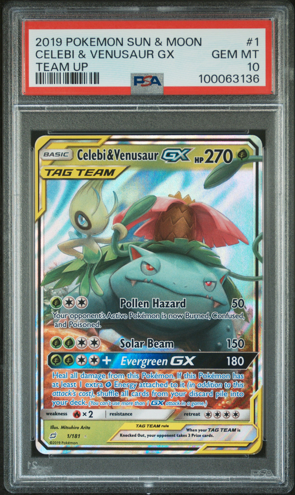 PSA 10 Venusaur & Snivy GX [Team Up]