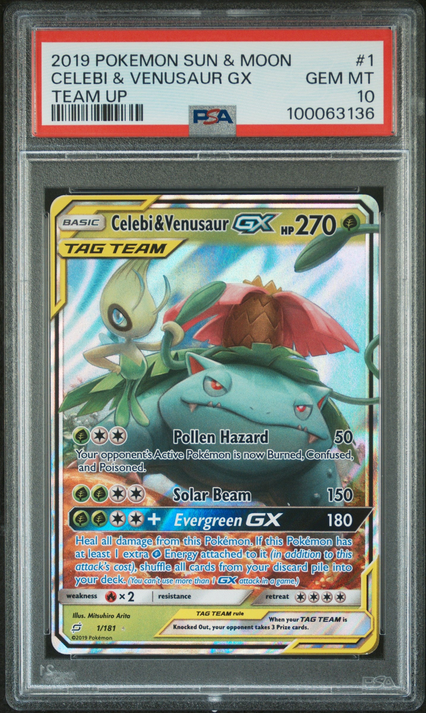 PSA 10 Venusaur & Snivy GX [Team Up]