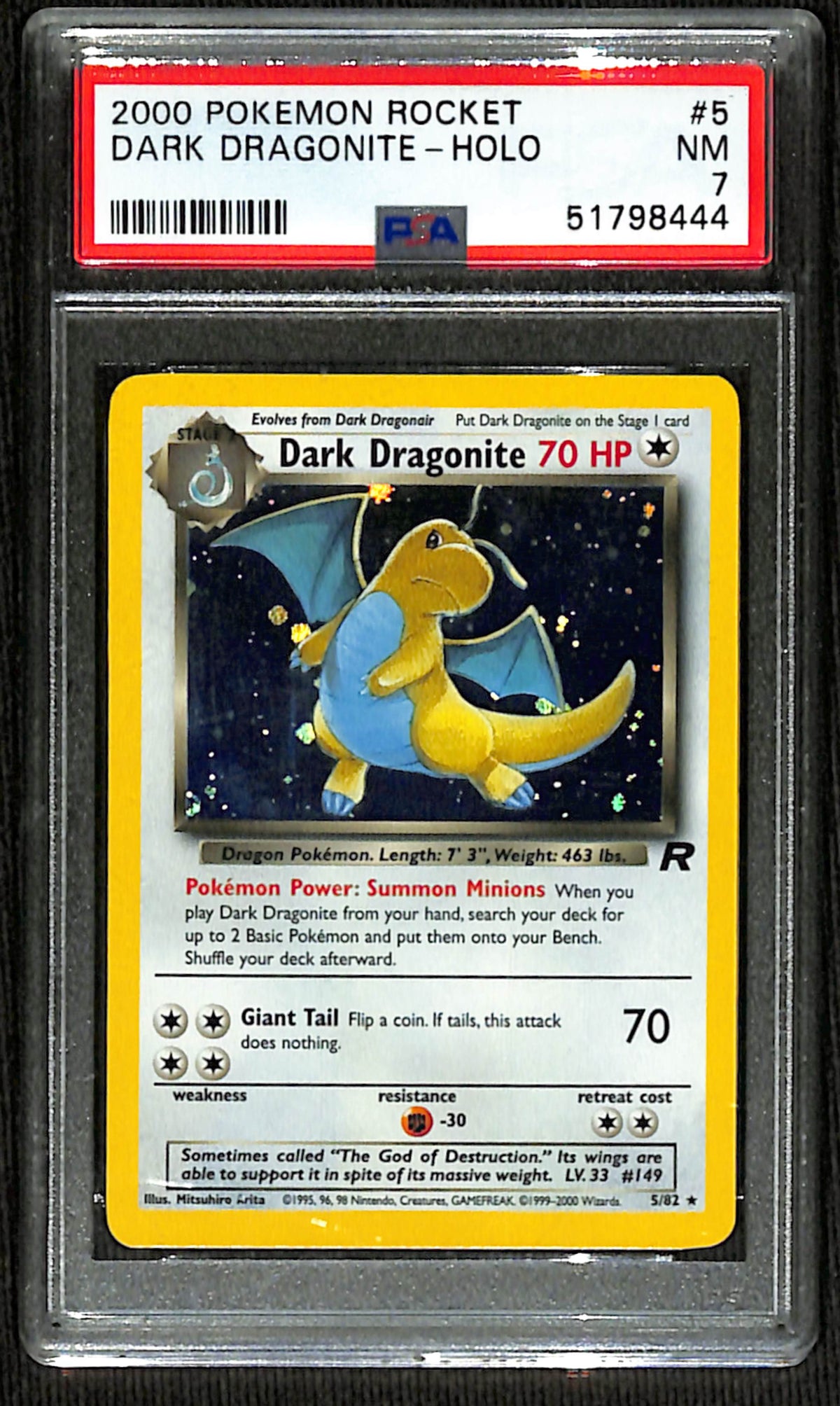 PSA 7 Dark Dragonite (Holo) [Team Rocket]