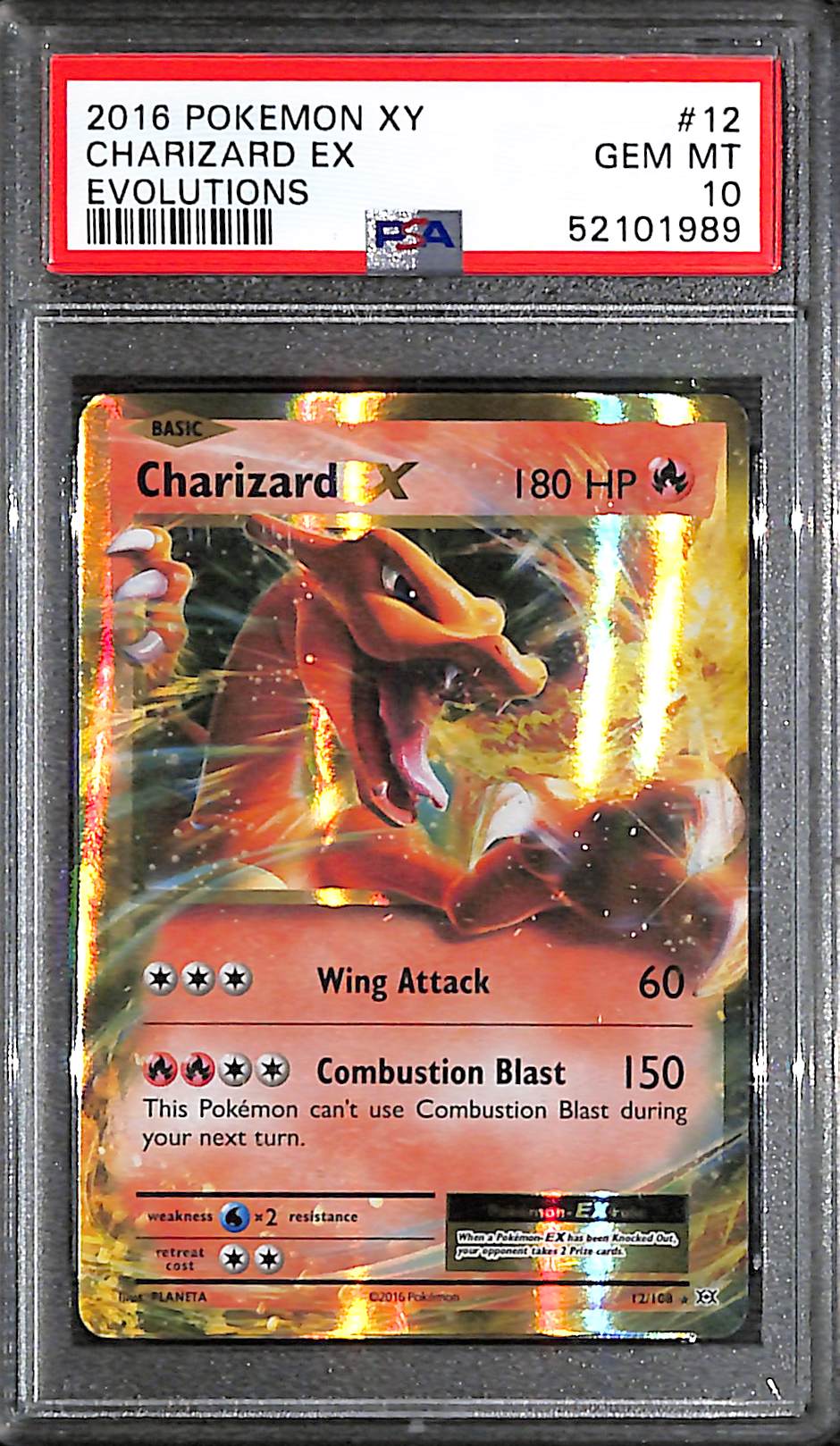 PSA 10 Charizard EX #12 [Evolutions]