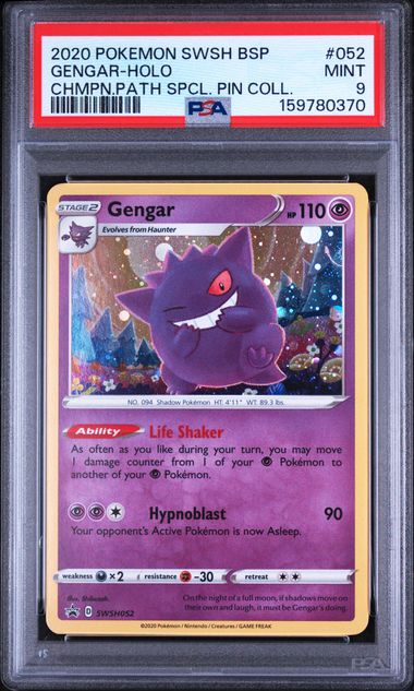 PSA 9 Gengar Champion's Path Pin Collection #052