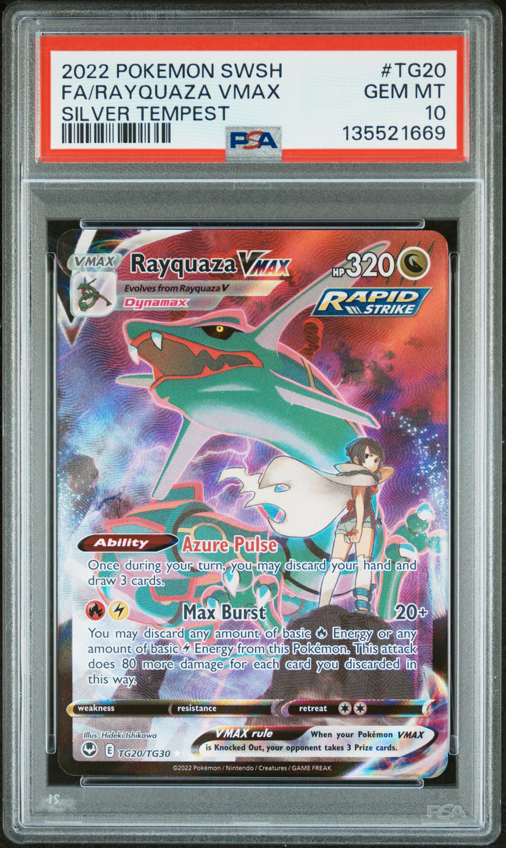 PSA 10 Rayquaza VMAX [Silver Tempest Trainer Gallery]