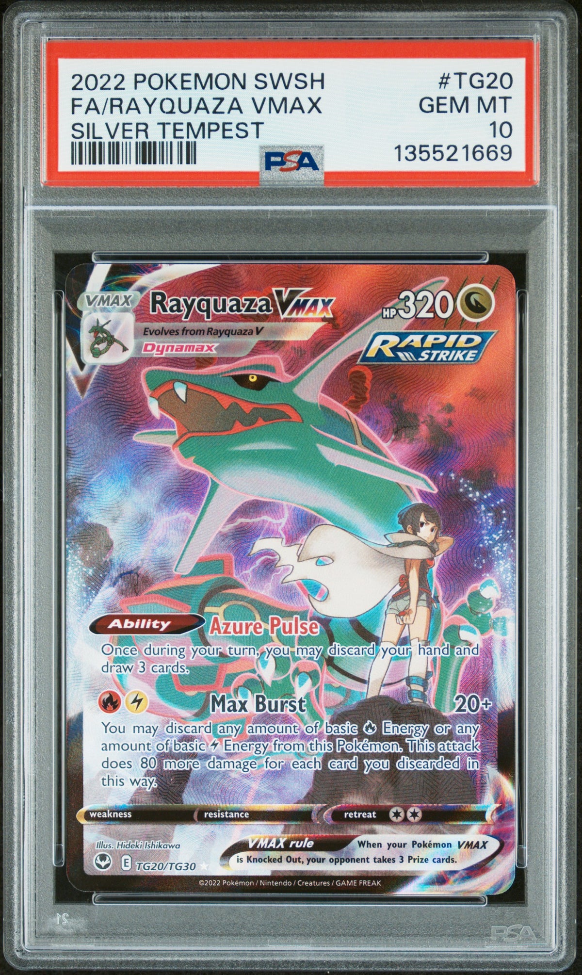 PSA 10 Rayquaza VMAX [Silver Tempest Trainer Gallery]