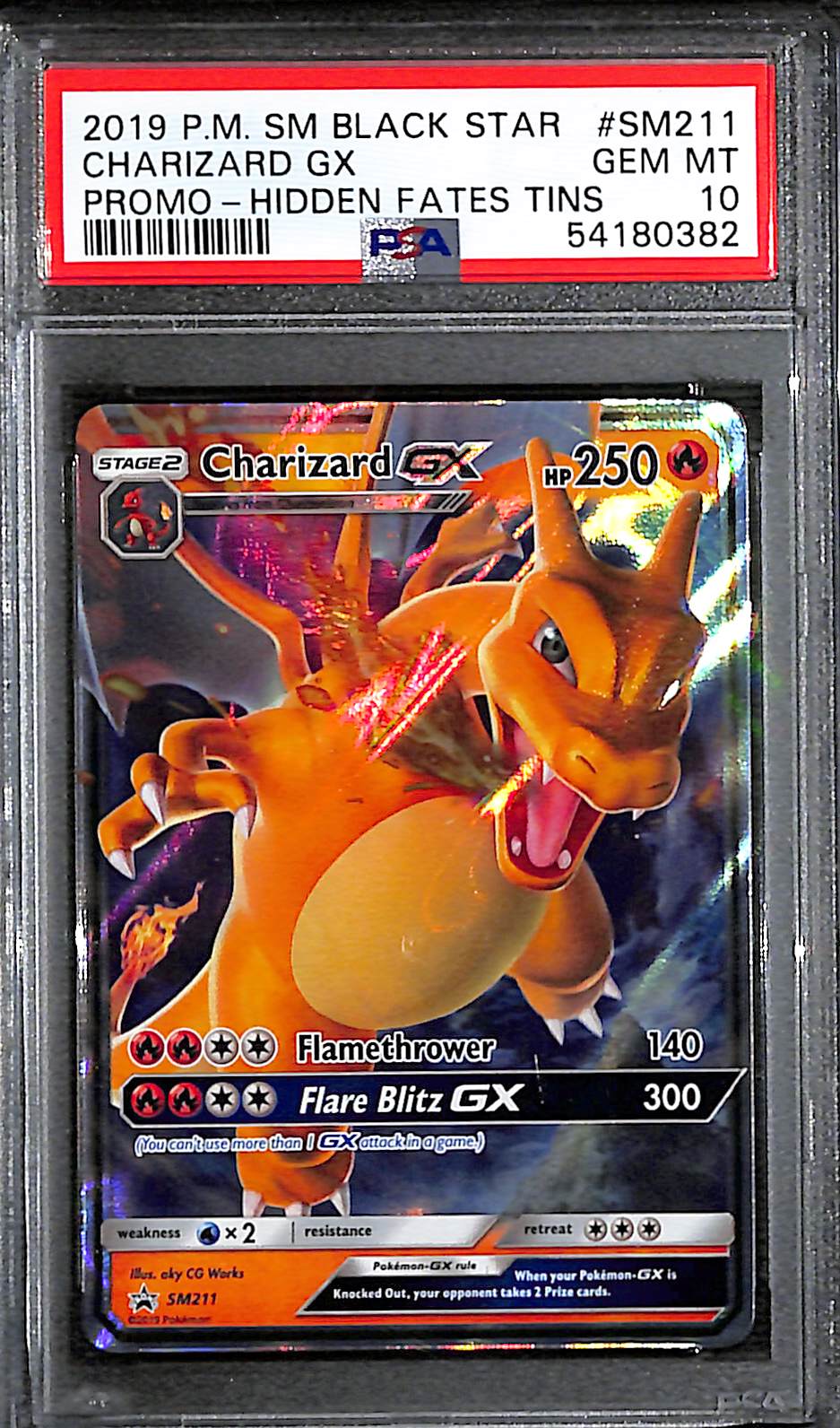 PSA 10 Charizard GX #SM211 [Hidden Fates Promo]