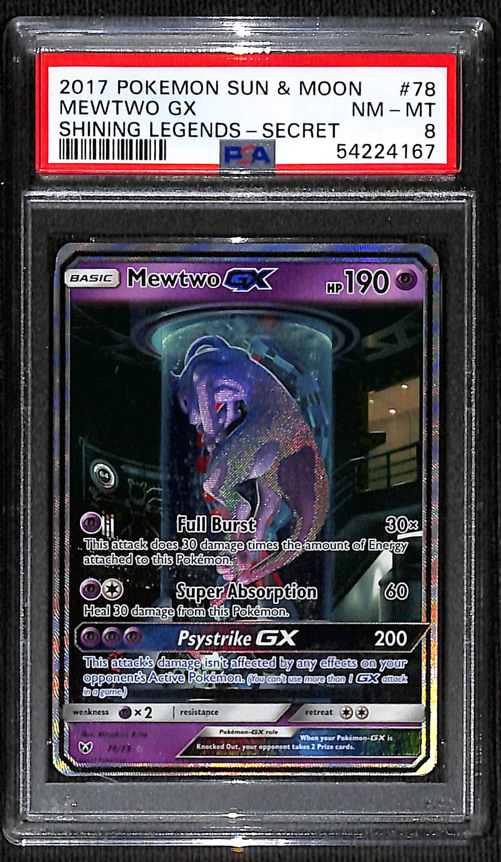 PSA 8 Mewtwo GX (Secret) [Shining Legends]