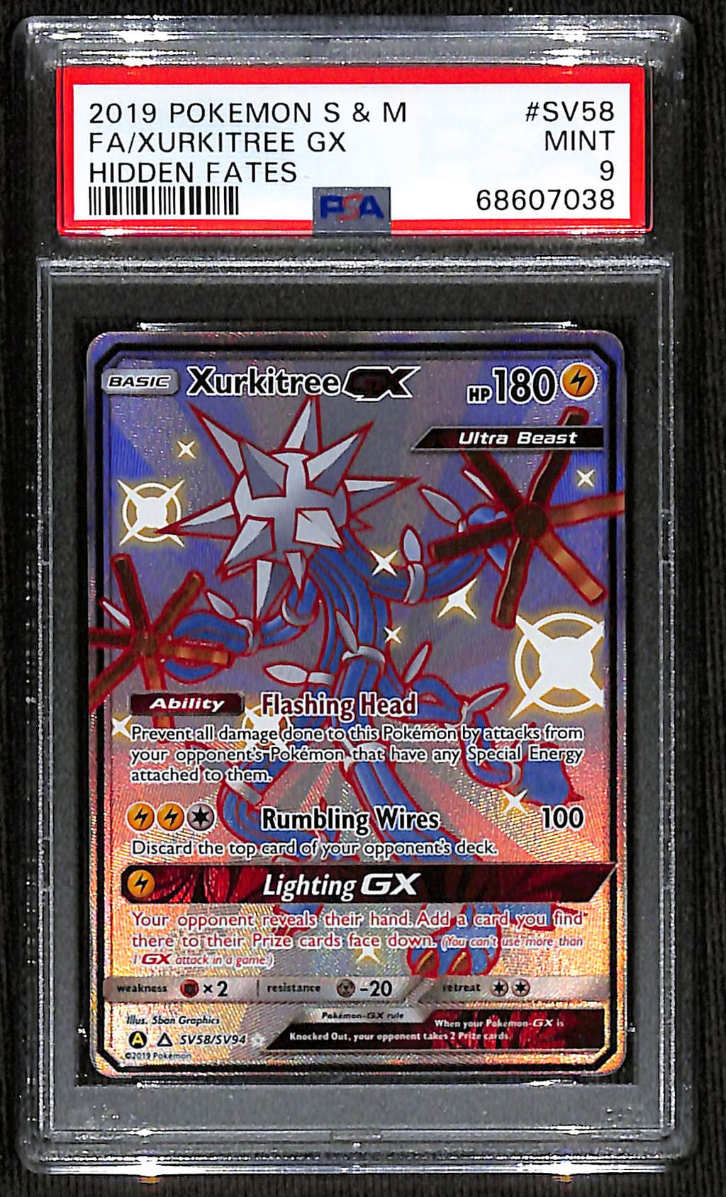 PSA 9 Xurkitree GX [Hidden Fates Shiny Vault]