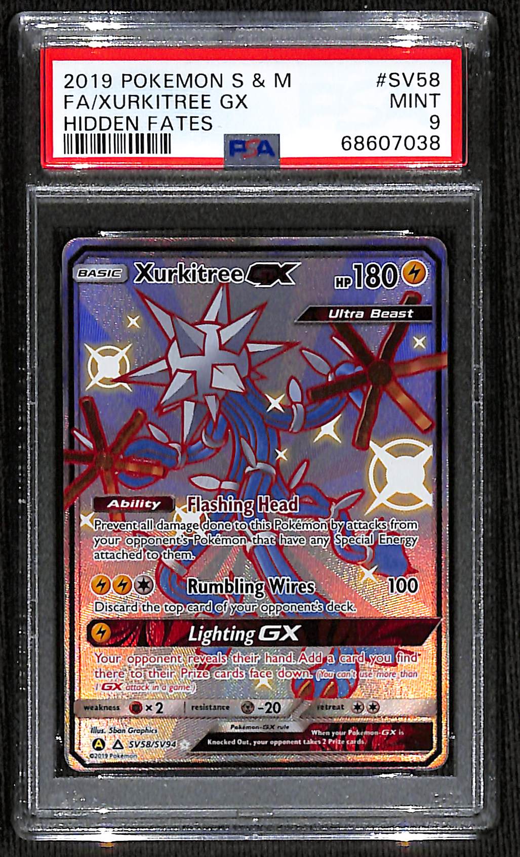 PSA 9 Xurkitree GX [Hidden Fates Shiny Vault]
